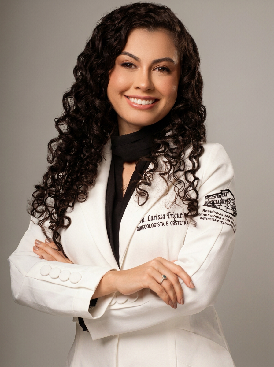 Dra. Larissa Trigueiro com jaleco